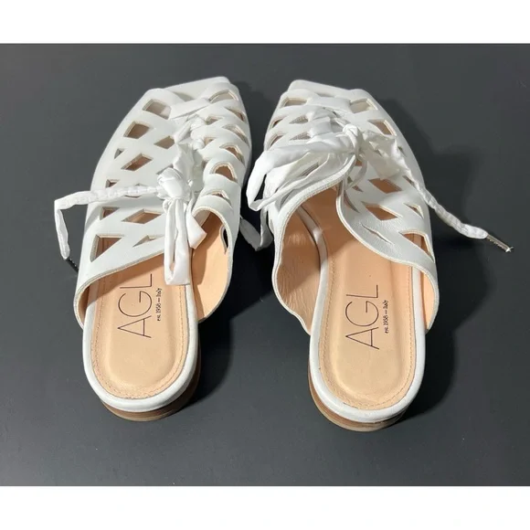 AGL Attilio Giusti Leombruni Sylvia Cutout Lace Up Sandal Leather 9